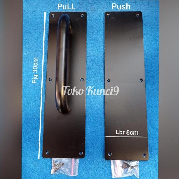 Sign Plat Lubang Stainless Push Pull Plat Lubang Handle Dorong Tarik