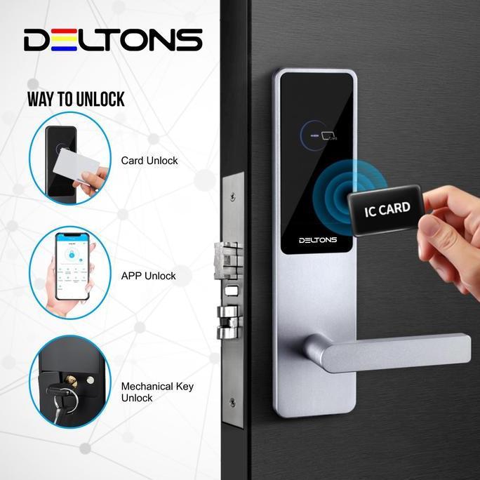 Smart Hotel Door Lock Deltons Card Lock Kunci Pintu Kost Apartement