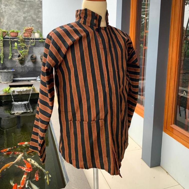 Free Ongkir Baju Adat Jawa Pria Dewasa Baju Lurik Pria Surjan Lurik Pria Surjan Pria Lurik Hijau Abu