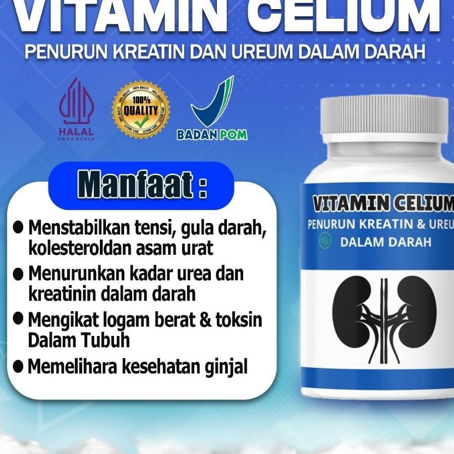 Vitamin Celium Herbal Halal Membantu Menutrisi Ginjal Menurunkan Kreatin & Urea Dalam Darah Suplemen