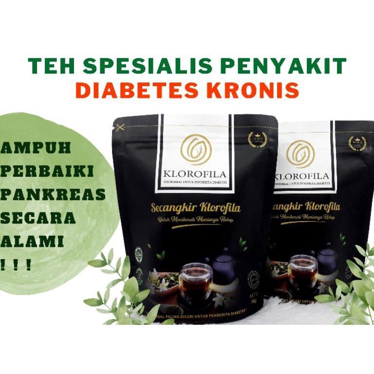 Teh Klorofila Herbal Diabetes [ Promo - 2 Pcs Klorofila ] - Ori - Obat Herbal Diabetes Ampuh
