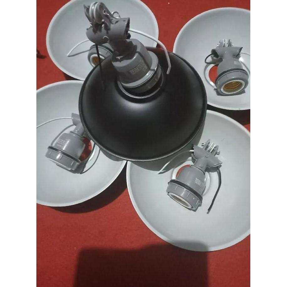 Ready  Fitting Lampu Jalan Bohlam Bulb LED Gantung Hanging Lamp Outdoor Socket E27 PLUS Kap Topi Tut