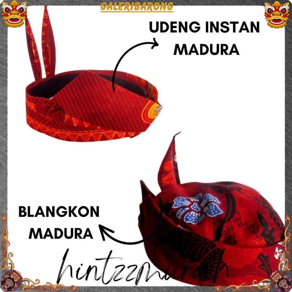 Udeng Instan Siap Pakai Khas Madura / Udeng Sakera / Blangkon Merah Madura Jawa Timur / Udeng Cak Su