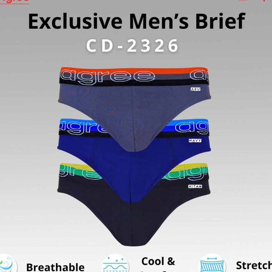 Isi 3Pcs Celana Dalam Cd Pria Agree 2326 M-Xxl