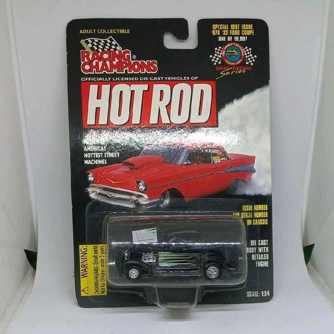 RACING CHAMPIONS 1934 34 FORD COUPE HITAM HOT ROD MAGAZINE DIECAST 1/64 (S)