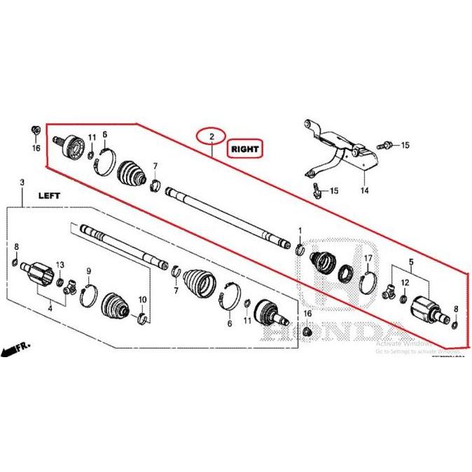 Drive Shaft / As Roda Assy Honda Mobilio 2014-2023 Original