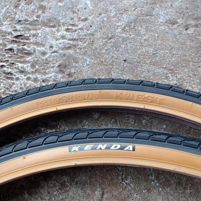 ban luar sepeda gravel 700c 700 x 32 32c 700x32 700x32c kenda kwest hitam gum tan wall k193
