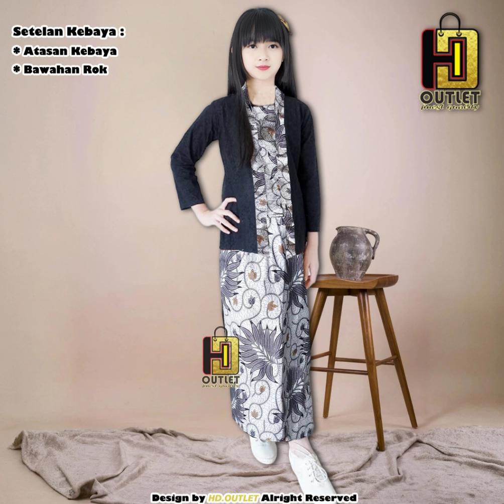 Best Seller Etnice Kebaya Kutu Baru Anak Perempuan Set Kebaya Murah Modern Setelan Kebaya Anak Merah