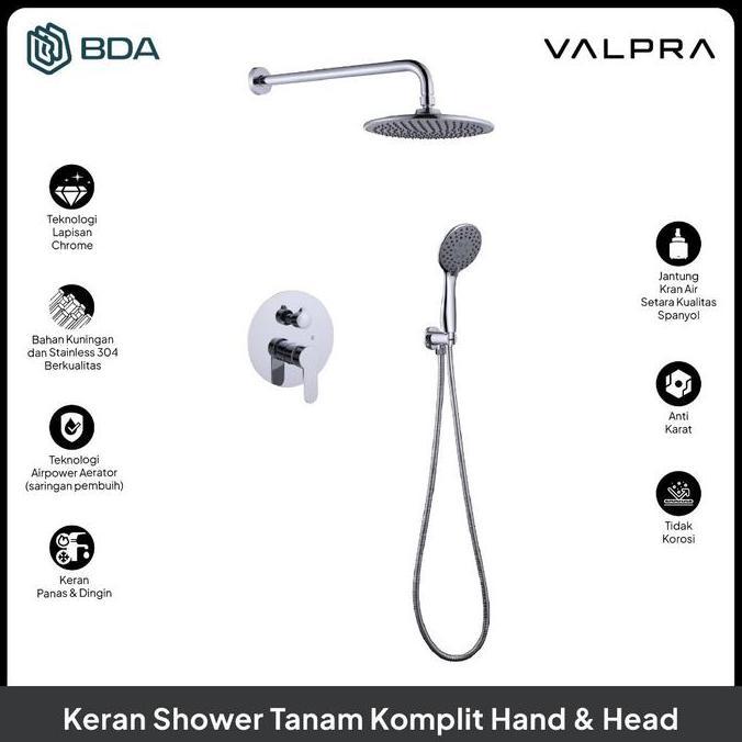 Valpra Shower Kamar Mandi Set Shower Set Tanam Shower Mandi Panas Dingin V CS 5701