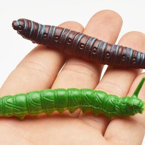Ready  UBUL 6cm acak ulat bulu caterpillar serangga mainan prank toys plastik