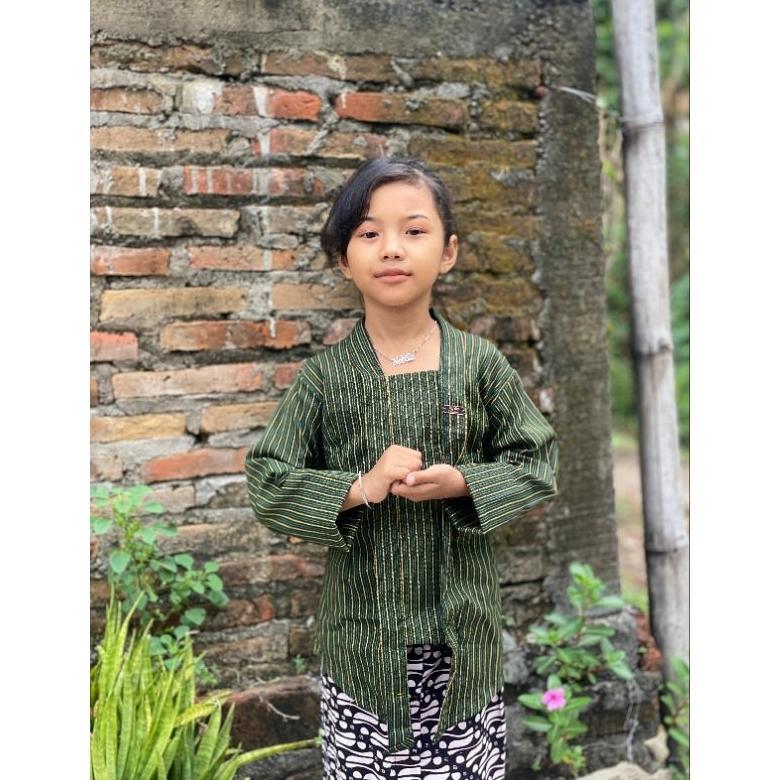 Best Seller Kutubaru Anak//Kebaya Anak//Lurik Klaten//Baju Tradisional//Atasan Anak//Sragam Anak//Lu