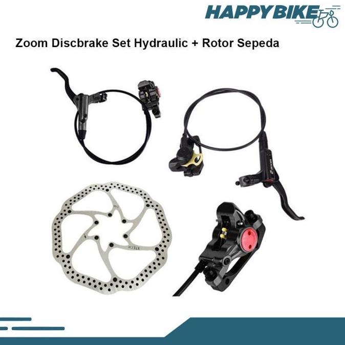 Zoom Disc Brake Paket Rem Cakram Hydraulic Sepeda Lipat Mtb Minion Full Set