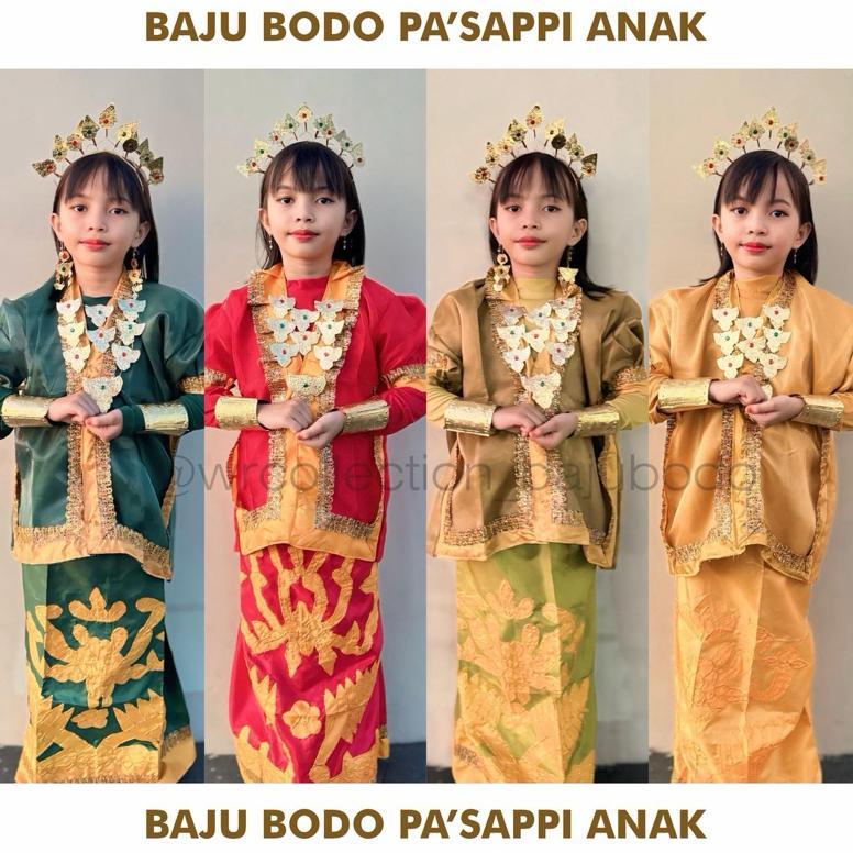 Best Seller Baju Bodo Anak Cewek / Baju Passappi Asli Bugis Makassar / Baju Adat Bugis