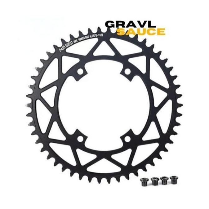 Pass Quest Chainring 52T Bcd 110 Shimano Grx Crank Arm 4 Bolt
