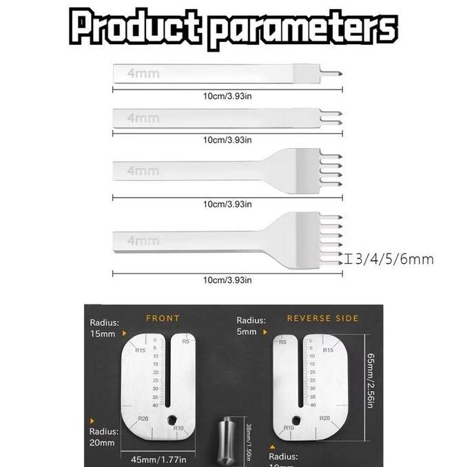 PODAMANS 4 Tipe Pembolong Kulit Set 4-6MM Lubang 1 prong/2 prong/4 prong/6 prong untuk membuat tas k