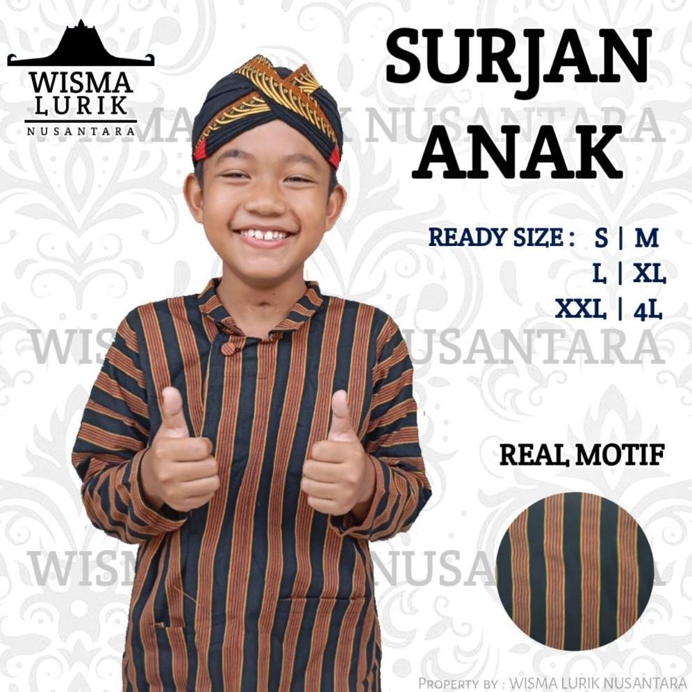 Free Ongkir Baju Surjan Anak Laki Laki Baju Lurik Anak Laki Laki Baju Adat Jawa Anak Lurik Anak Baju
