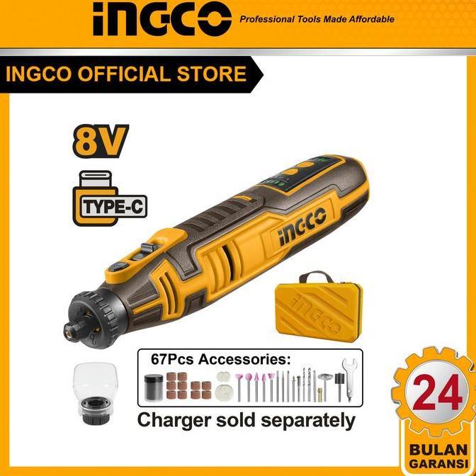 Ingco Cmgli0801 Mini Die Grinder 8V Li-Ion Cordless Grinder 8V