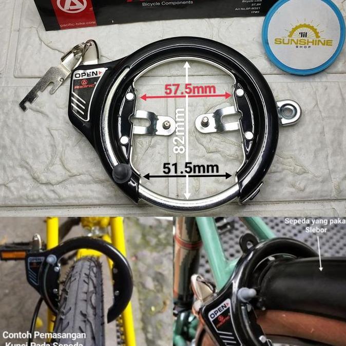Ready Kunci Gembok Sepeda Bicycle Lock PACIFIC M321 Seli Lipat Folding Bike CTB Mini Balap Siera