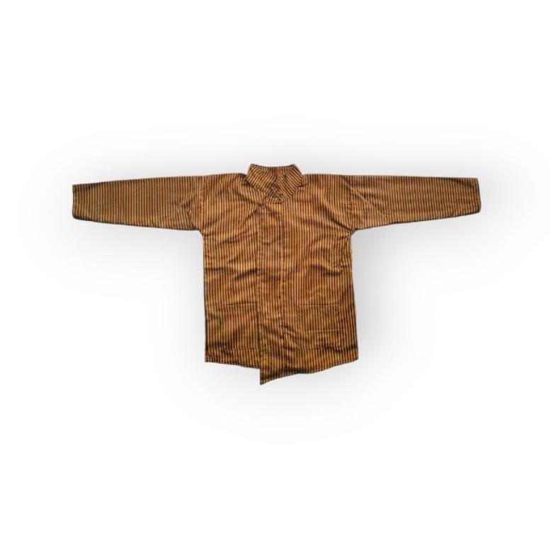 Best Seller Baju Adat Surjan Anak Motif Lurik Garis Kecil Hitam Coklat Laki Laki Tradisional Lurik J