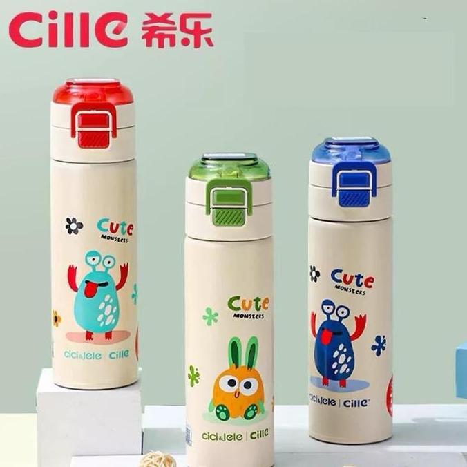Kids Tumbler Straw & Flip Lid Stainless Steel SUS 316 Cille Size 500ml, Botol Minum Anak dengan Sedo