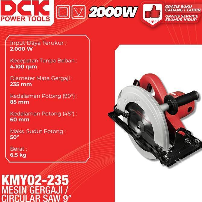 Dck Kmy02-235 Mesin Gergaji / Circular Saw 9"