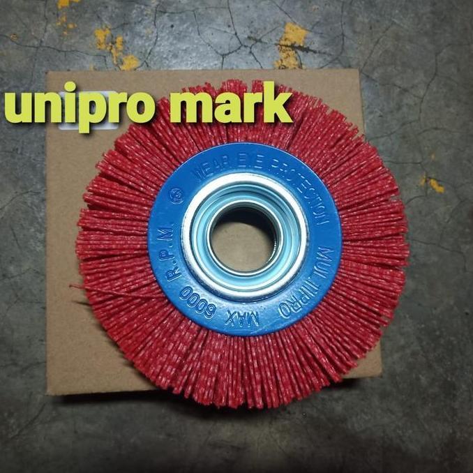 Sikat Piring/Wheel Brush Abrasive Nylon 150 Mm-6 In # 80 Red Taiwan