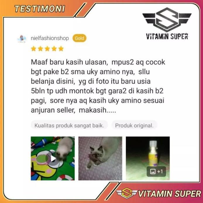 Vitamin Kucing Paket Antibodi Vitamin B2 dan Uky Amino  Vitamin Bulu Gembul, Gemukin, Sakit Mata, Sa