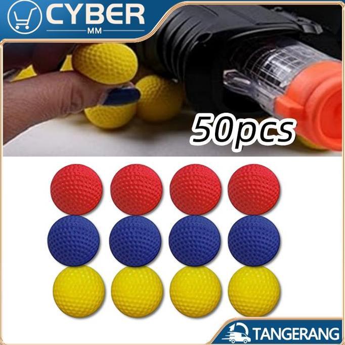 CHONELIO 50PCS/Tas Nerf Rival Refill Peluru Rival Zeus Bahan PU Nerf Rival Foam Round Kualitas Tingg