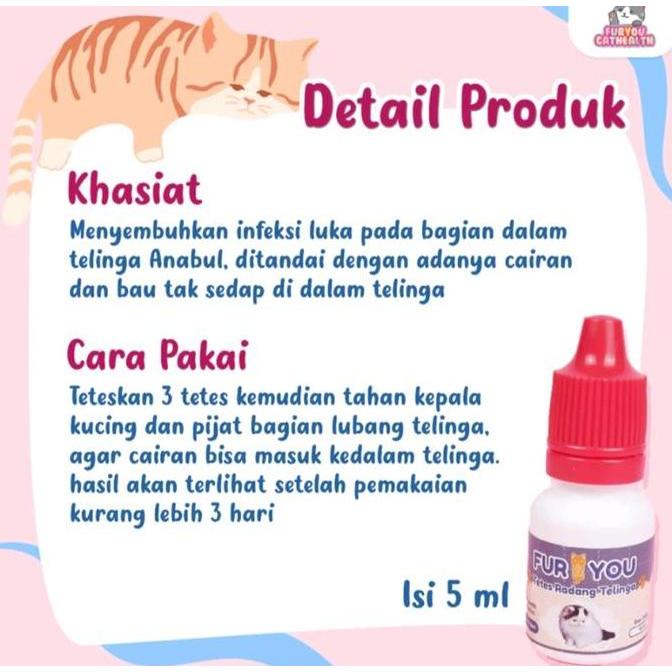 Fur You Tetes Radang Telinga Kucing Otitis Obat Kucing Sakit Telinga Infeksi Kuping Kucing