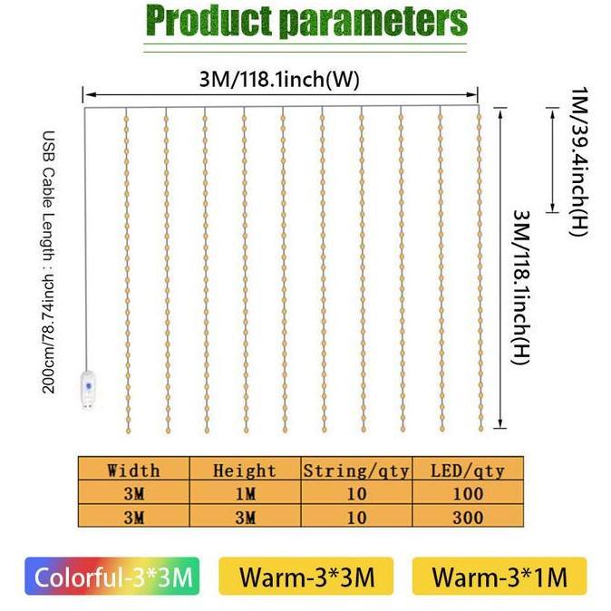 ESPRIZO Lampu Jala Jaring LED Warm dan Rainbow Lampu Tumblr Light Jala dekorasi taman cafe Lampu Nat