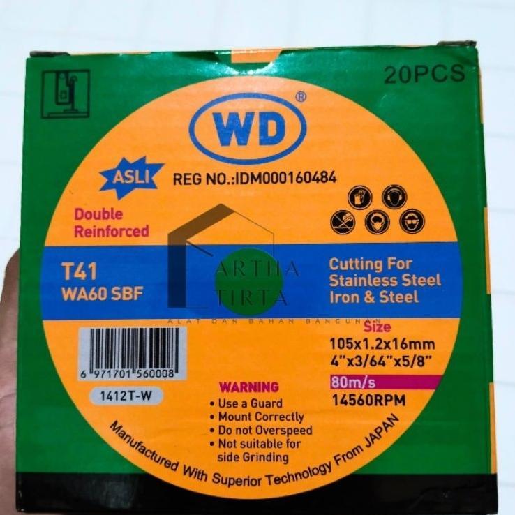 [ 1 Kotak ] Wd Gerinda Potong Besi / Batu Potong Besi / Gurinda Potong Besi Original