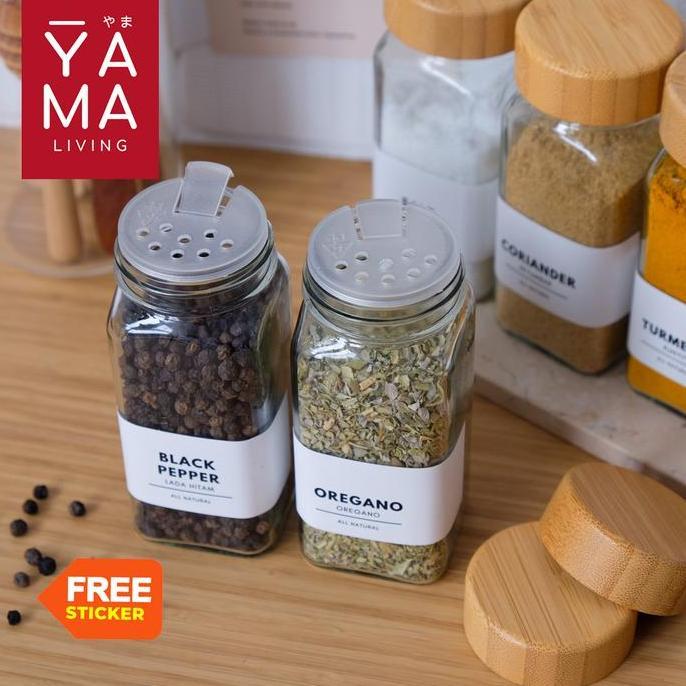 YAMA CIGO Spice Jar Botol Bumbu Kaca 120ml Tempat Bumbu Estetik