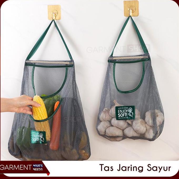EXQWISITE Keranjang Bawang Gantung Tempat Bawang Gantung Estetik Tas Jaring Belanja Sayur Buah Multi