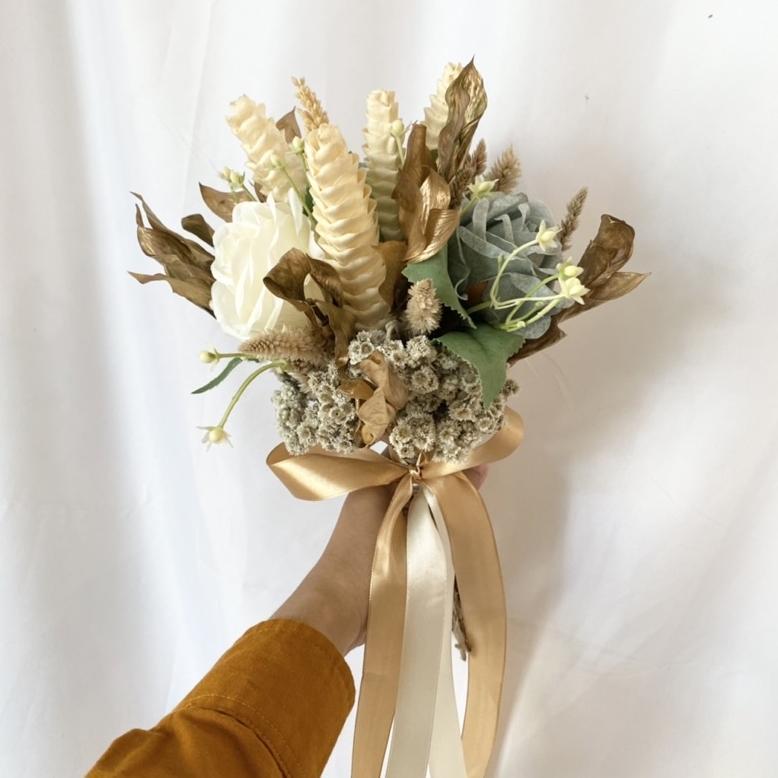 Best Seller Buket Bunga Pernikahan Lamaran Rustic Bunga Kering Dried Flower Premium Murah