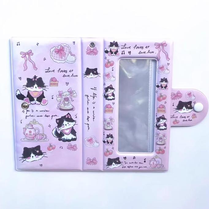 INS Style Empat Grid 4 Potongan Album Foto Kartu Koleksi Buku Idola Kartu Foto Binder 4 Grid Penyimp