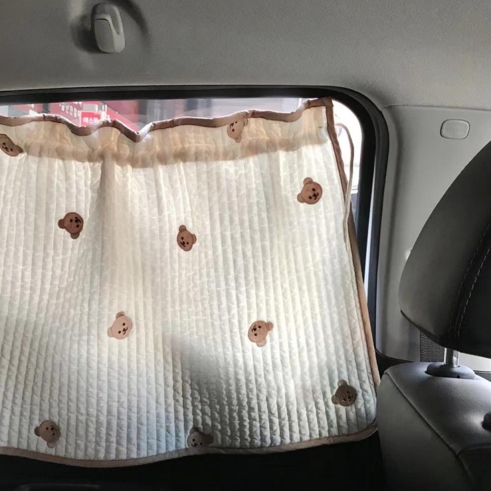 hot deals little latella - tirai kaca mobil motif bear | gorden portable/gorden mobil anti uv/ gorde