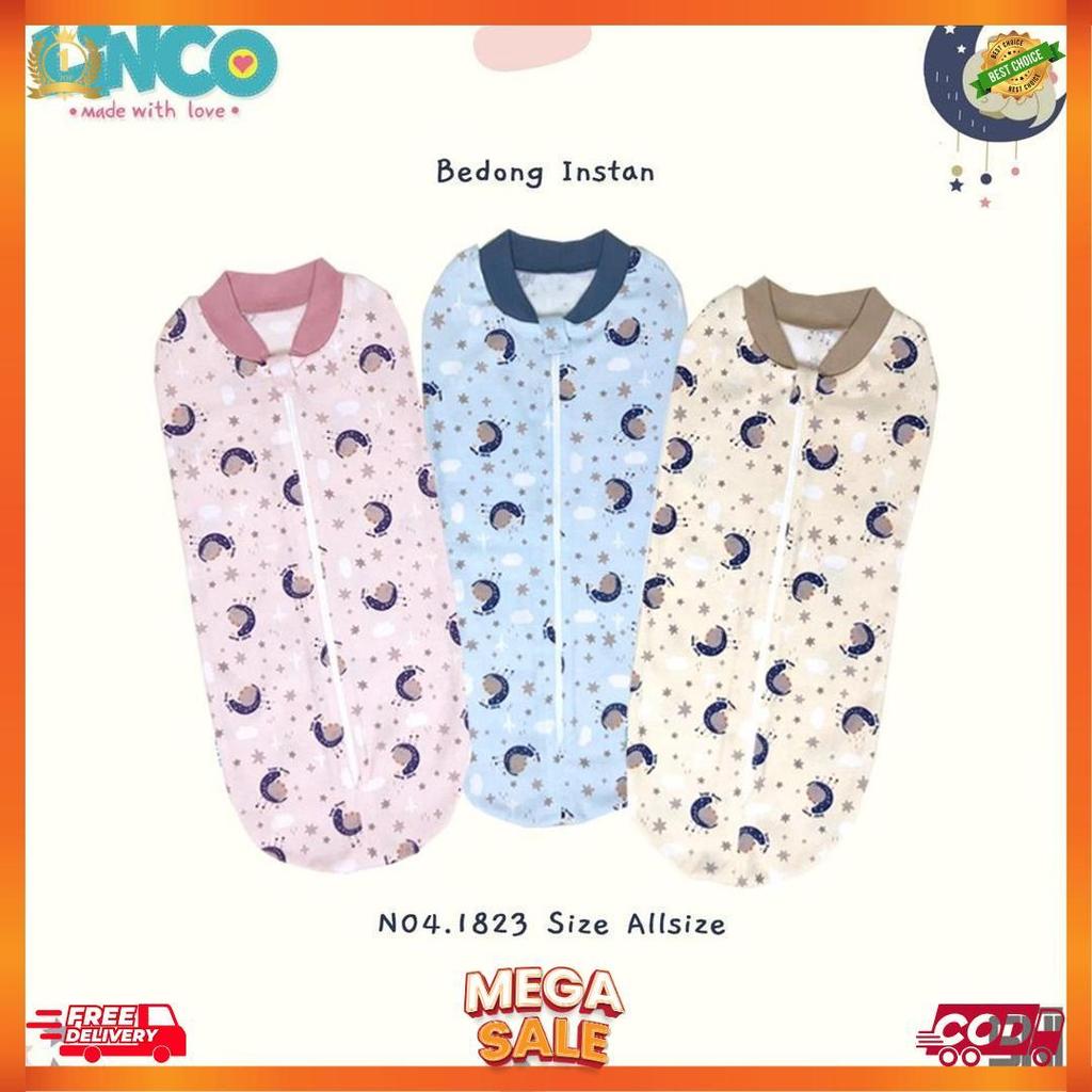 New Bedong Bayi Instan Linco Sni Baju Pakaian Selimut Bayi Anti Alergi Motif Random