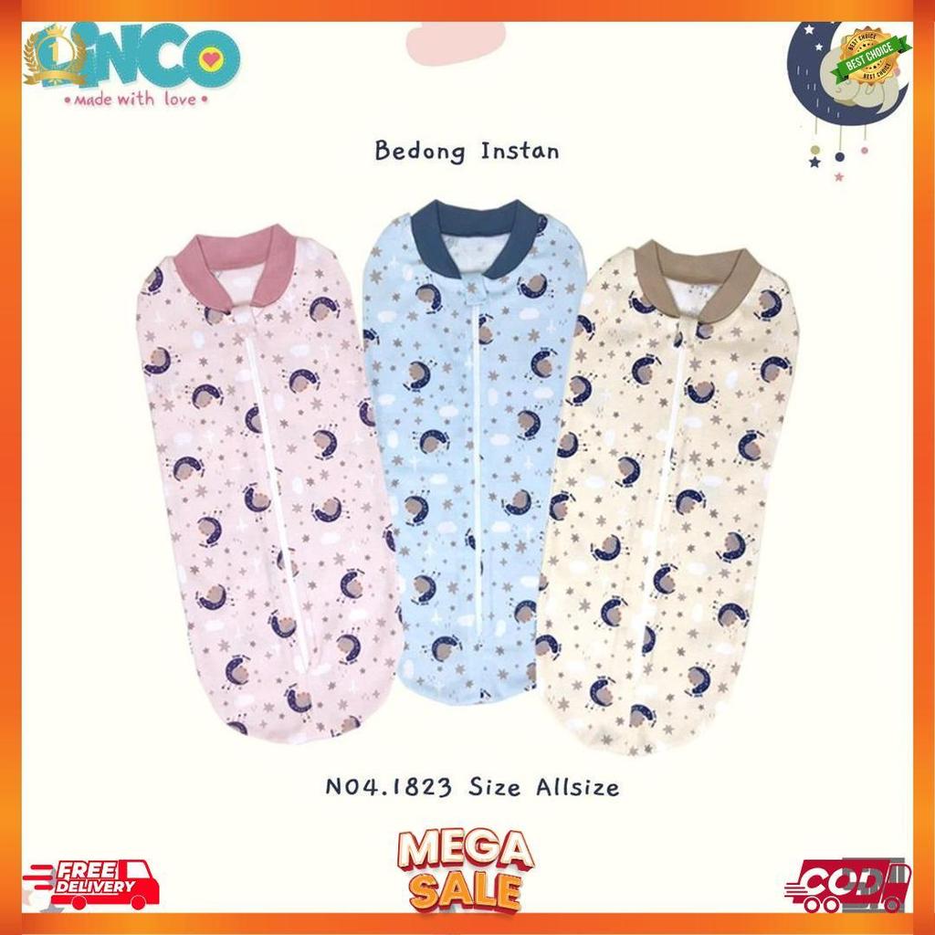 New Bedong Bayi Instan Linco Sni Baju Pakaian Selimut Bayi Anti Alergi Motif Random