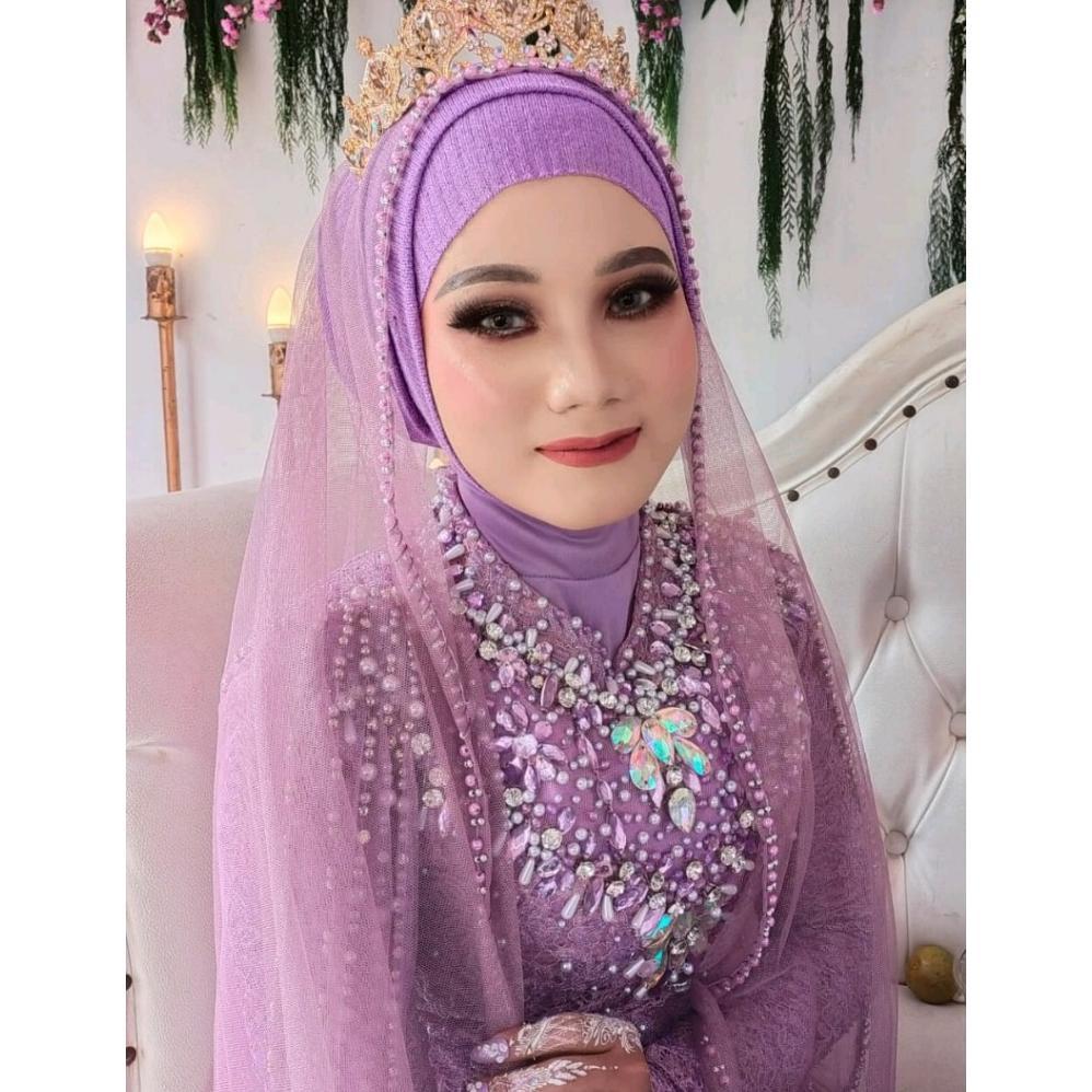 Free Ongkir Promo Termurah Pengantin Veil Payet Mutiara Untuk Slayer Akad Pernikahan Tunangan Pelami