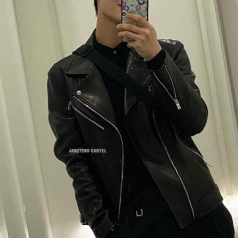 Lansungkirim- Jnk X Yura - Jaket Wanita Crop Top Bahan Semi Kulit Sintetis Viena Faux Synthetic Leat