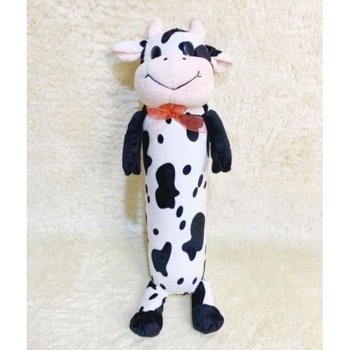 Bantal dan Guling Karakter Sapi 40x30 CM & 50 CM Boneka Import Kain Halus Isi Kapas 100% Aman untuk 