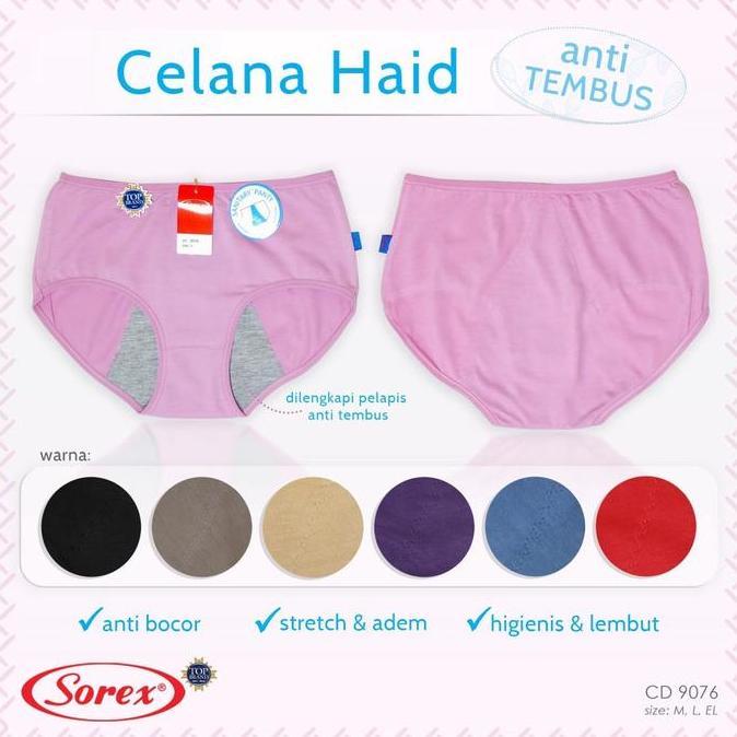 Wagee- Sorex Celana Dalam Wanita - Cd 9076 - Sanitary Menstruasi Haid Panty (Bisa Pilih Warna) Katun