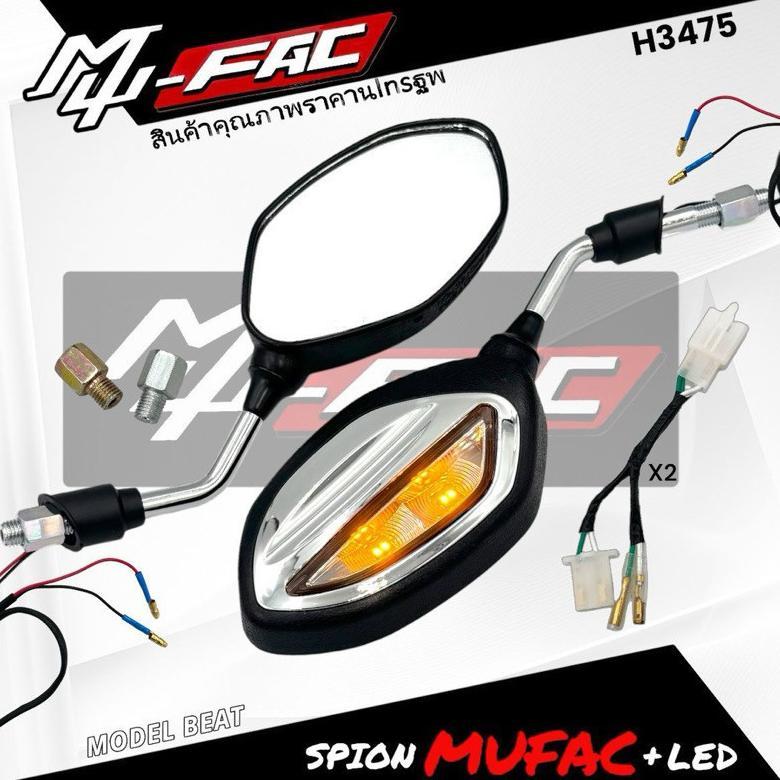 BESTPROMO Kaca Spion Led Lampu Sein Kaca Spion Lampu Sein Universal Untuk Semua Motor Honda & Yamaha
