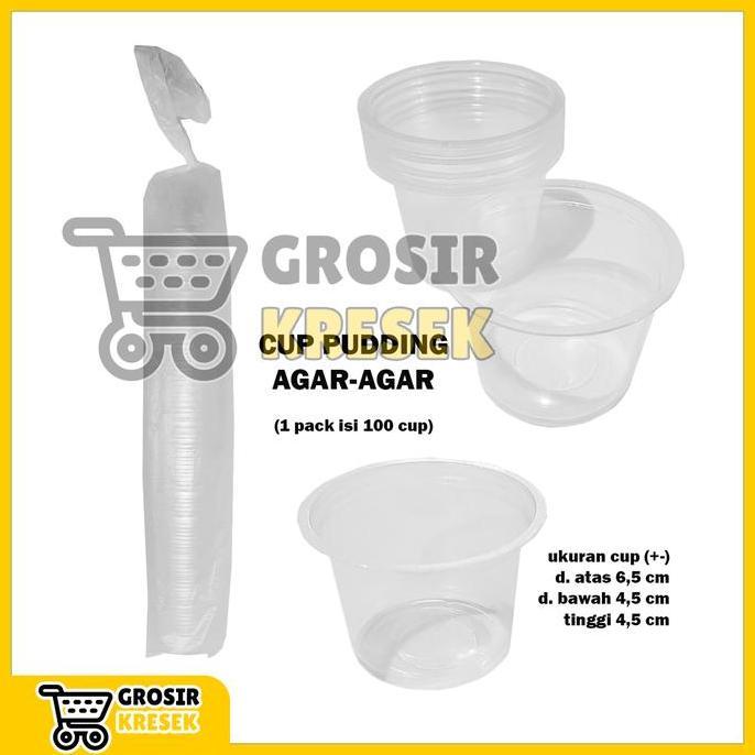TERLARIS T068-GJK Gelas Plastik Cup Puding / Agar-Agar +-100ml (isi 100) gratis ongkir