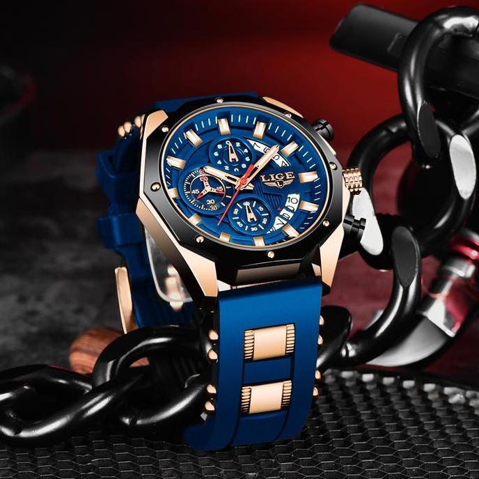 Cloknlok- Lige Terbaru Jam Tangan Pria Original Multi Fungsi Anti Air Kalender Kronograf Watch + Kot