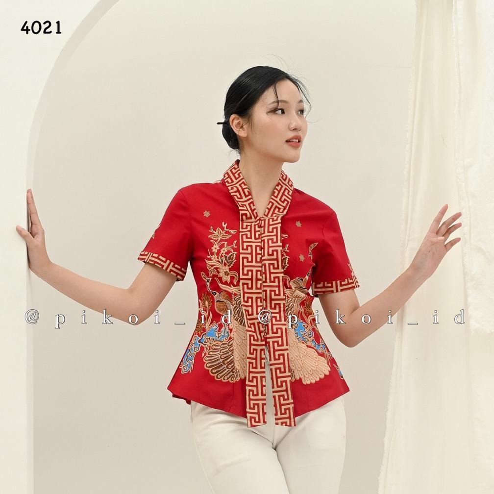 DISKON BAJU BATIK WANITA / ATASAN BATIK CEWEK / SERAGAM BATIK KANTOR / BLOUSE KATUN BATIK MODERN 292