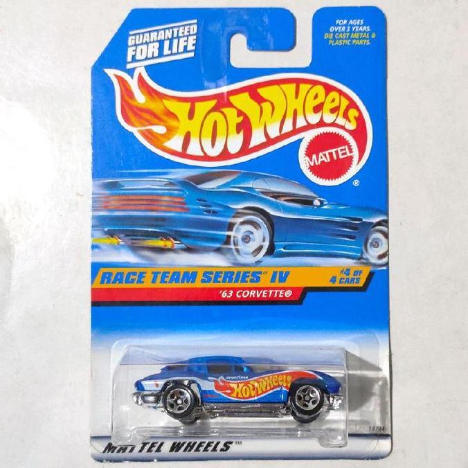 Hotwheels Hot Wheels 63 Corvette Split Window biru 1998 HW Race Team