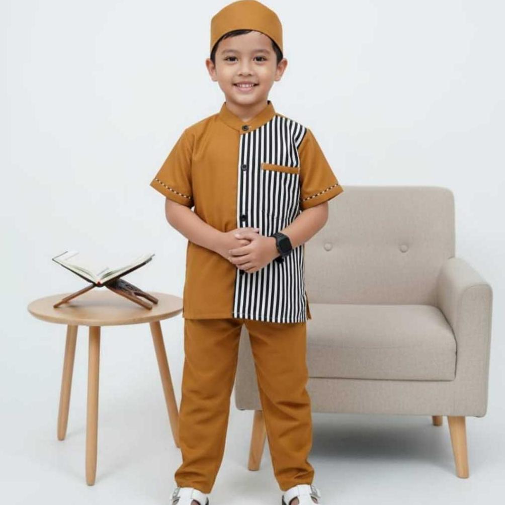 Cuci Gudang Setelan Koko Anak Laki Laki 2 3 4 5 6 7 Tahun Baju Muslim Anak Modern Koko Kurta Anak