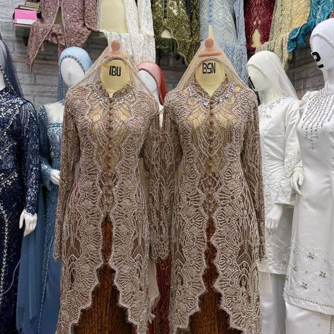 Promo / Kebaya Ibu Besan Full Payet Kancing Depan Engkol //Kebaya Besan Premium Full Payet