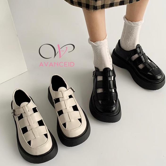 premium avanceid 1909 loafers sepatu sneakers wanita kerja docmart hitam